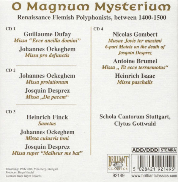 Various / Schola Cantorum Stuttgart : O Magnum Mysterium (4xCD + Box)