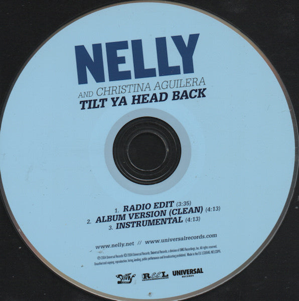 Nelly And Christina Aguilera : Tilt Ya Head Back (CD, Single, Promo)
