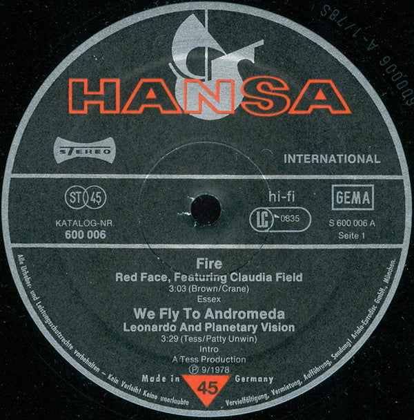 Various : Fire / We Fly To Andromeda / Cashbah In Cairo (12", Single)