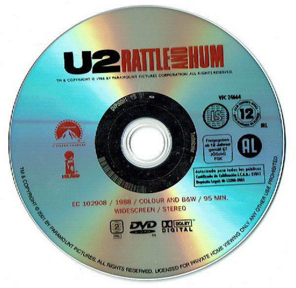 U2 : Rattle And Hum (DVD-V, Multichannel, PAL)