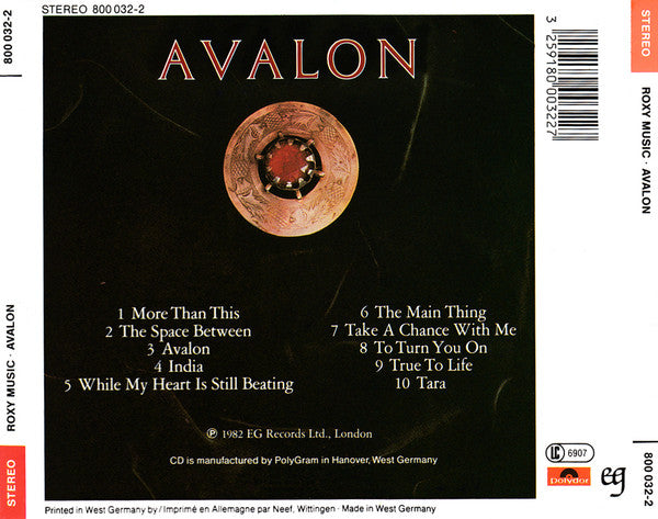 Roxy Music : Avalon (CD, Album, RP)