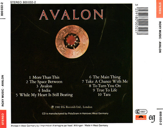 Roxy Music : Avalon (CD, Album, RP)