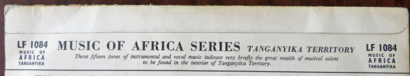 Various : Songs & Instrumental Music Of Tanganyika (10")
