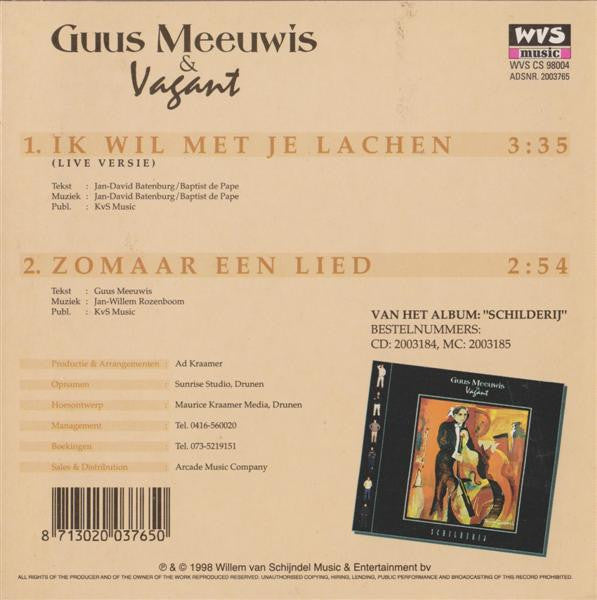 Guus Meeuwis & Vagant : Ik Wil Met Je Lachen (Live) (CD, Single)