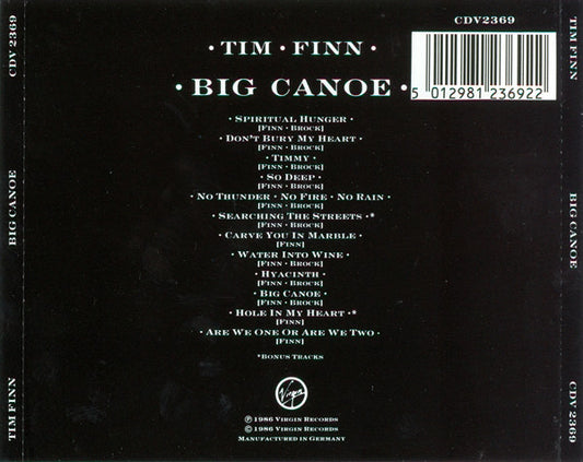 Tim Finn : Big Canoe (CD, Album)