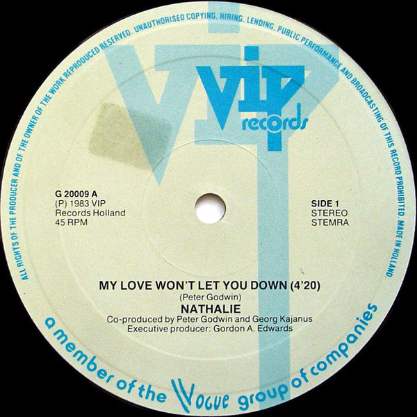 Nathalie : My Love Won't Let You Down (12", Maxi)