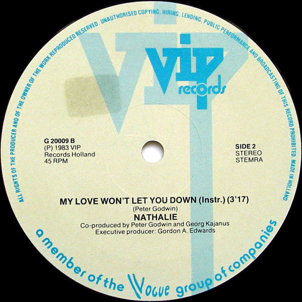 Nathalie : My Love Won't Let You Down (12", Maxi)