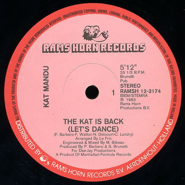 Kat Mandu : The Kat Is Back (Let's Dance) (12")