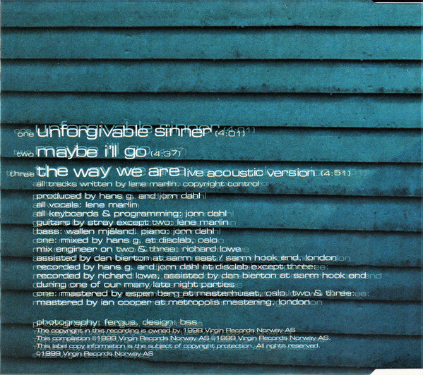Lene Marlin : Unforgivable Sinner (CD, Maxi)