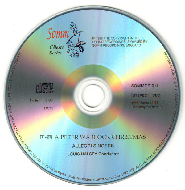 Peter Warlock / Allegri Singers Conducted By Louis Halsey / Margaret Cable : A Peter Warlock Christmas (CD)