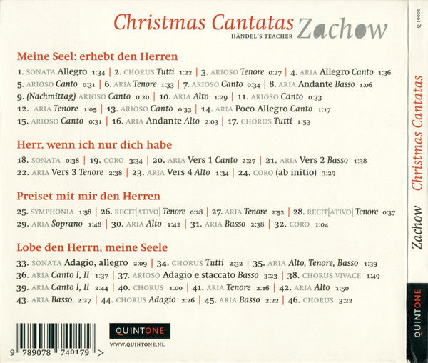 Friedrich Wilhelm Zachow, Accademia Amsterdam, Capella Frisiae, Constanze Backes, Ludger Rémy : Christmas Cantatas (CD, Album)