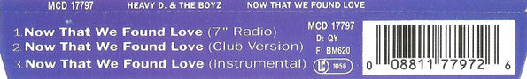 Heavy D. & The Boyz : Now That We Found Love (CD, Single)