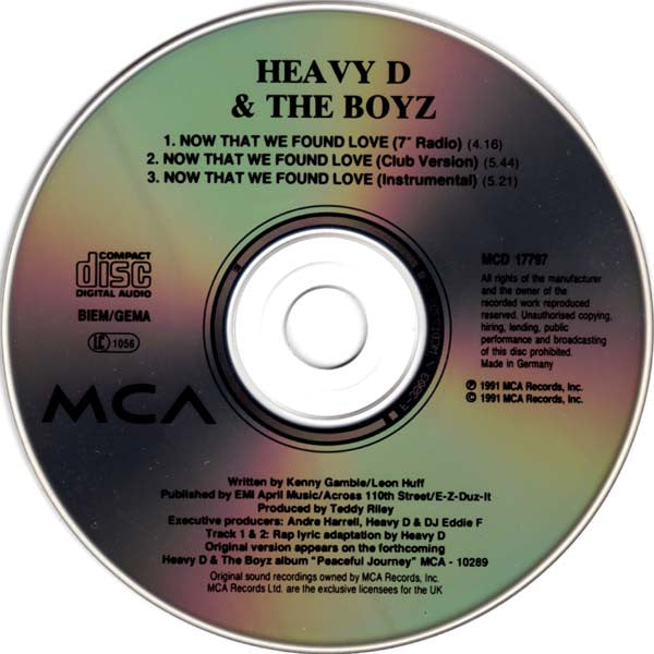 Heavy D. & The Boyz : Now That We Found Love (CD, Single)