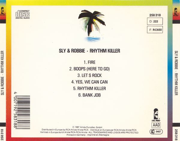 Sly & Robbie : Rhythm Killers (CD, Album)