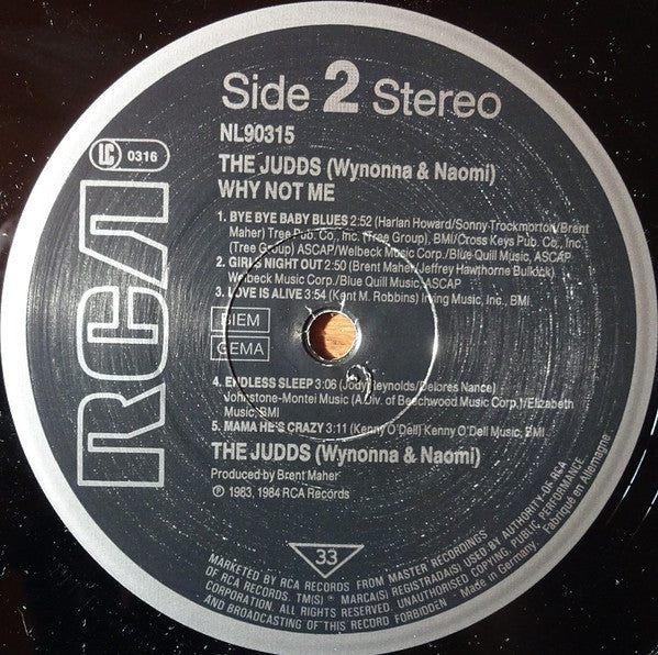 The Judds : Why Not Me (LP, Album, RE)