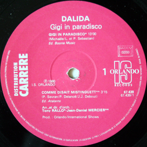 Dalida : Gigi In Paradisco (LP, Album)