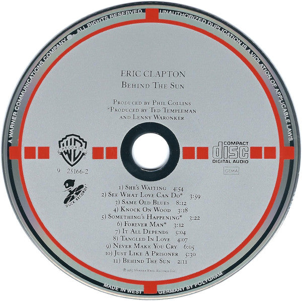 Eric Clapton : Behind The Sun (CD, Album, Tar)