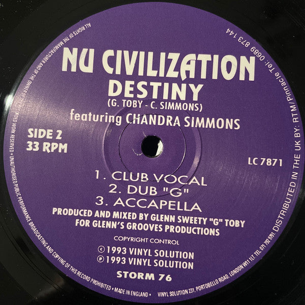 Nu Civilization : When Will We Be Free? / Destiny (12")