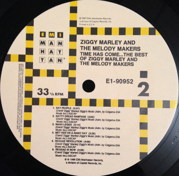 Ziggy Marley And The Melody Makers : Time Has Come... - The Best Of Ziggy Marley And The Melody Makers (LP, Comp)