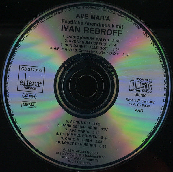 Ivan Rebroff : Ave Maria (Festliche Abendmusik Mit Ivan Rebroff) (CD)