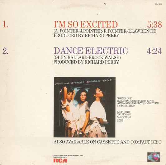 Pointer Sisters : I'm So Excited (Remix) (12", Single)