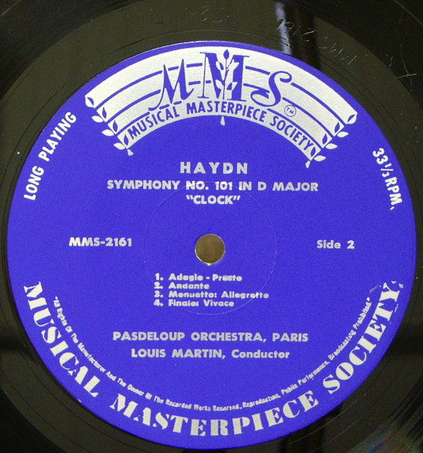 Joseph Haydn, Sir Adrian Boult, Louis Martin, London Philharmonic Orchestra, Orchestre De L'Association Des Concerts Pasdeloup : Symphonie Nr. 104 In D-dur "London" -  Symphonie Nr. 101 In D-dur "Die Uhr " (LP, Mono)