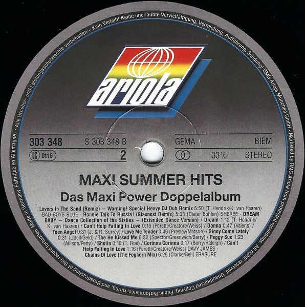 Various : Maxi Summer Hits (Das Maxi Power Doppelalbum) (2xLP, Comp)