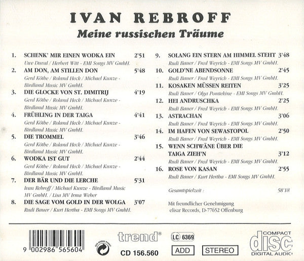 Ivan Rebroff : Meine Russischen Träume (CD, Album)