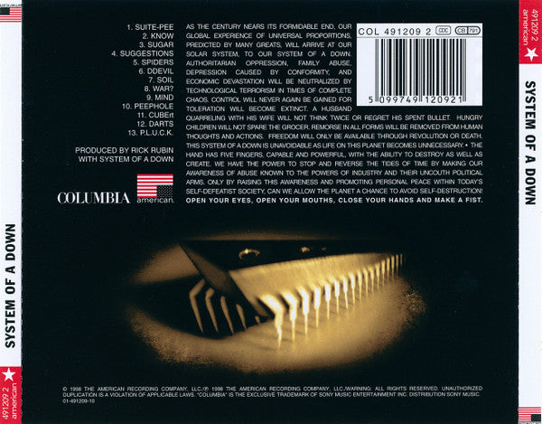System Of A Down : System Of A Down (CD, Album)