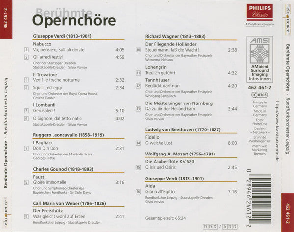 Various : Berühmte Opernchöre (CD, Comp)
