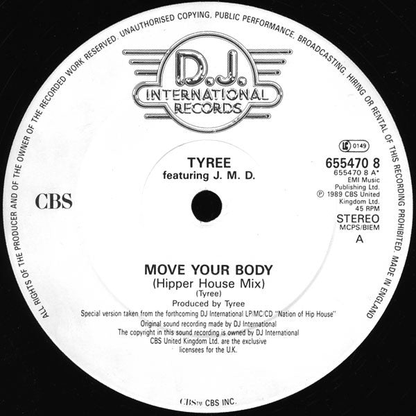 Tyree Cooper Featuring J.M.D. : Move Your Body (U.K. Only Mixes) (12")
