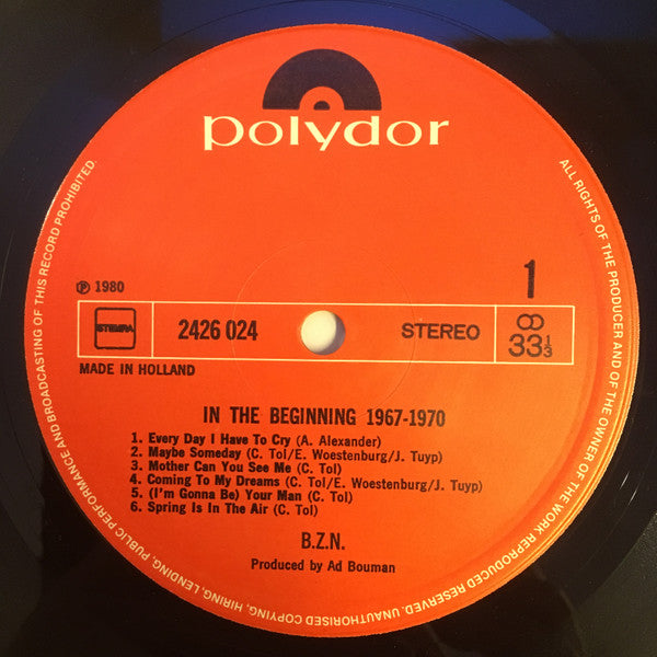 BZN : In The Beginning 1967-1970 (LP, Comp)