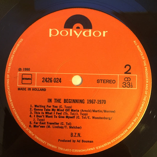 BZN : In The Beginning 1967-1970 (LP, Comp)
