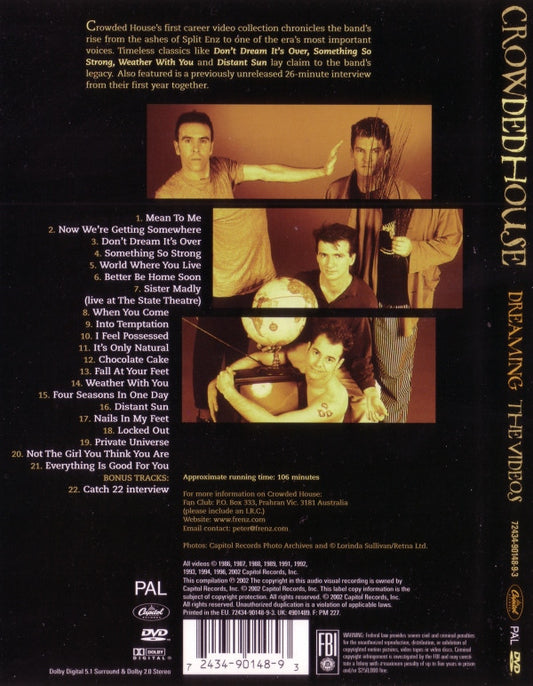 Crowded House : Dreaming: The Videos (DVD-V, Comp, Multichannel, PAL)