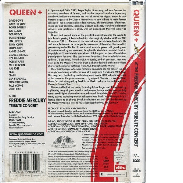 Queen + Various : At The Freddie Mercury Tribute Concert - Special 10th Anniversary Edition (2xDVD-V)