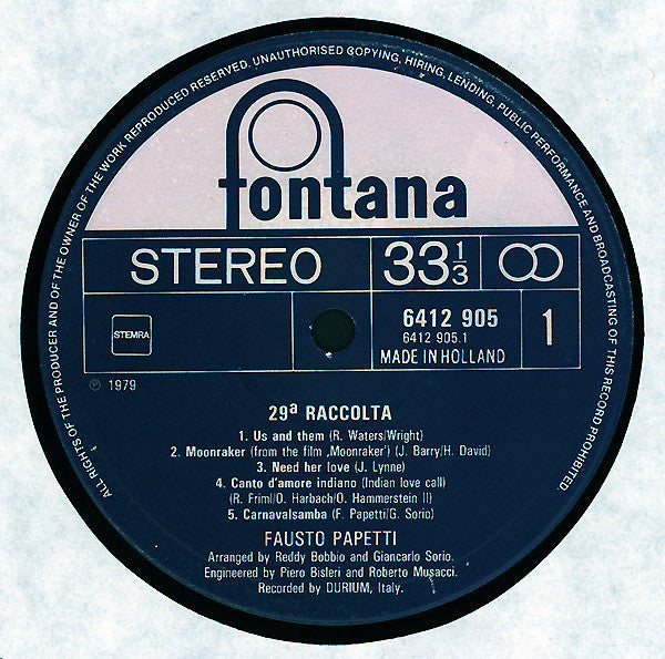 Fausto Papetti : 29ª Raccolta (LP, Album)