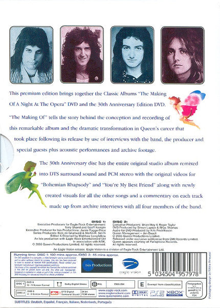 Queen : The Making Of Plus 30th Anniversary DVD Edition Of 'A Night At The Opera' (DVD-V, PAL + DVD-V, Album, RE, RM, Multichannel, P)