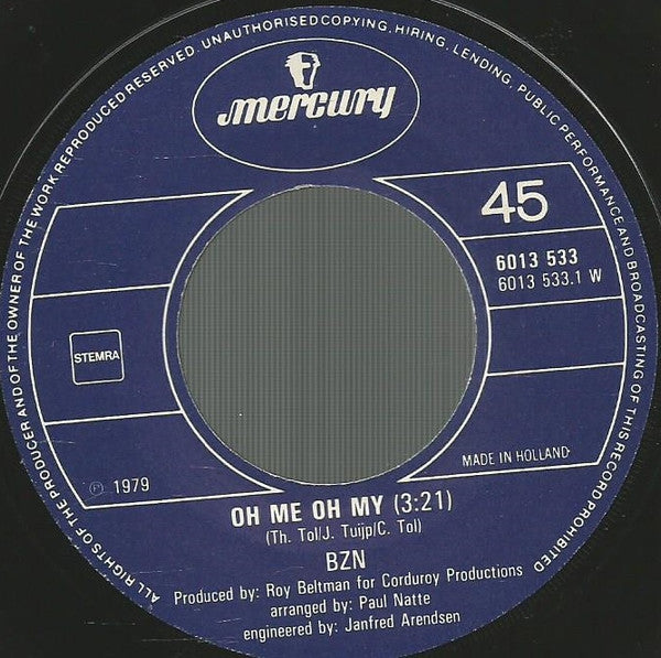 BZN : Oh Me Oh My (7", Single)