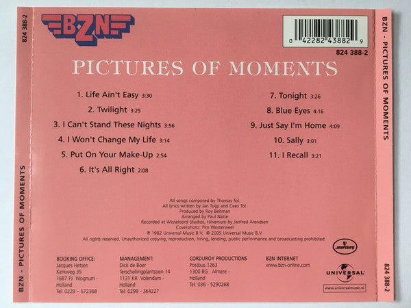 BZN : Pictures Of Moments (CD, Album, RE)