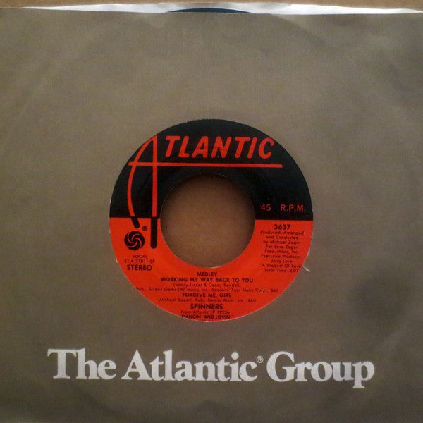 Spinners : Medley: Working My Way Back To You / Forgive Me, Girl (7", Spe)