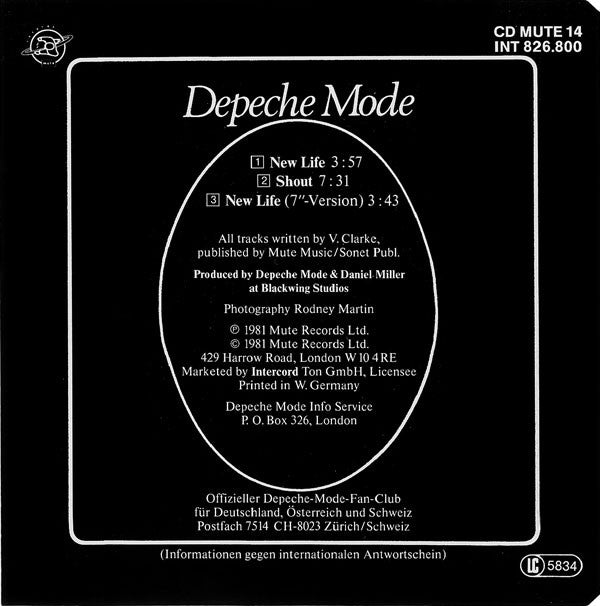 Depeche Mode : New Life (CD, Maxi, RE)