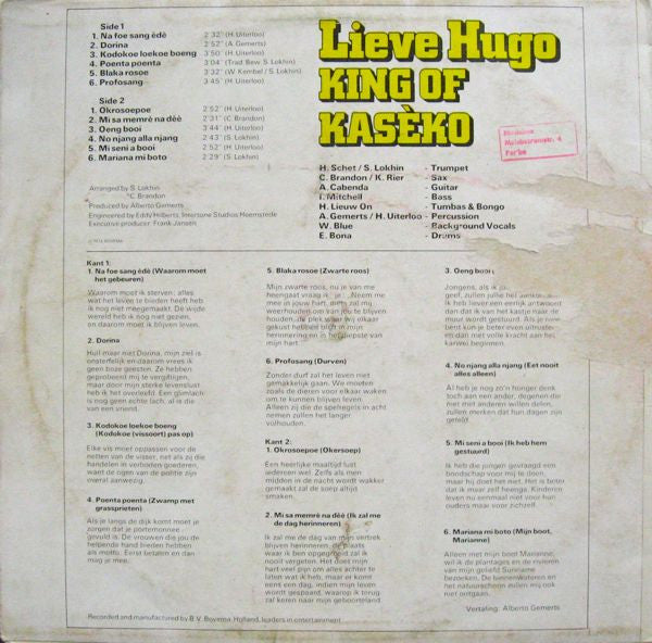 Lieve Hugo : King Of Kasèko (LP, Album)