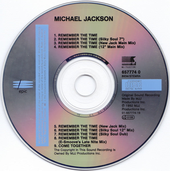 Michael Jackson : Remember The Time (CD, Maxi)