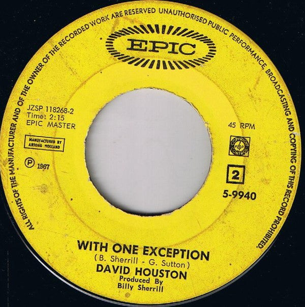 David Houston : You Mean The World To Me (7", Single)