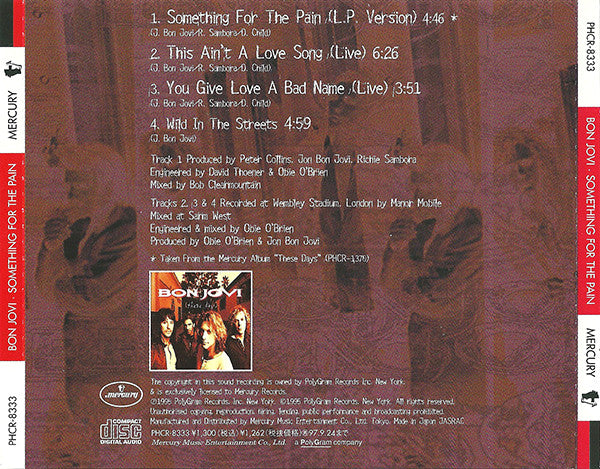 Bon Jovi : Something For The Pain (CD, Maxi)