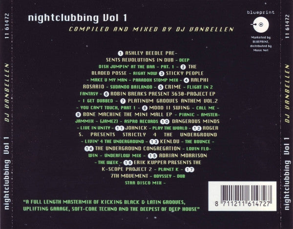 DJ Van Bellen : Nightclubbing Vol. 1 (CD, Comp, Mixed)