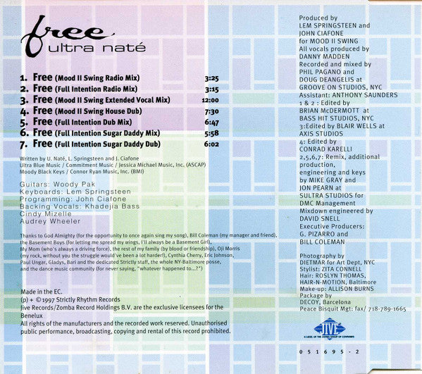 Ultra Naté : Free (CD, Maxi)