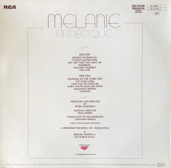 Melanie (2) : Arabesque (LP, Album)