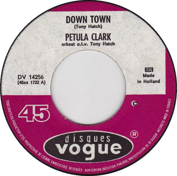 Petula Clark : Down Town (7", Single)