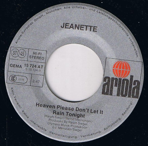Jeanette (6) : Don't Say Goodnight To A Lady Of Spain (7", Single)